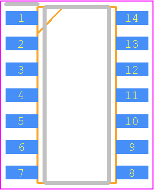 FM33256B-G - Infineon PCB footprint - Small Outline Packages - Small Outline Packages - 14-pin SOIC (150 Mils) Package Outline, 51-85067