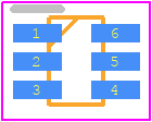 HN2S01FUTE85LF - Toshiba PCB footprint - SOT23 (6-Pin) - SOT23 (6-Pin) - us6-