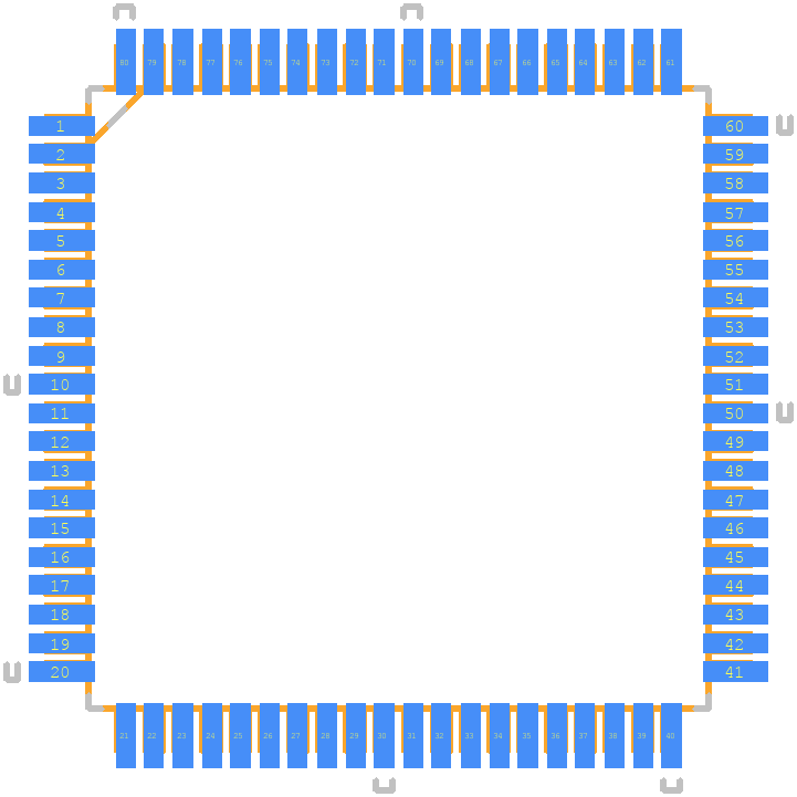 DSPIC30F6014-20I/PF - Microchip PCB footprint - Other - Other - QFP65P1600X1600X120-80N