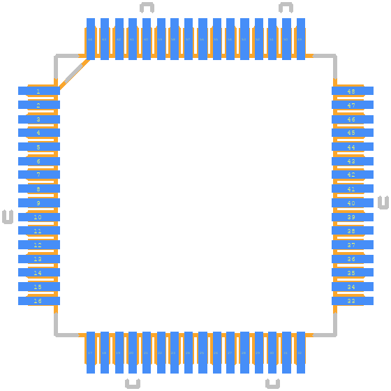 DSPIC33FJ64GP706-I/PT - Microchip PCB footprint - Other - Other - QFP50P1200X1200X120-44N