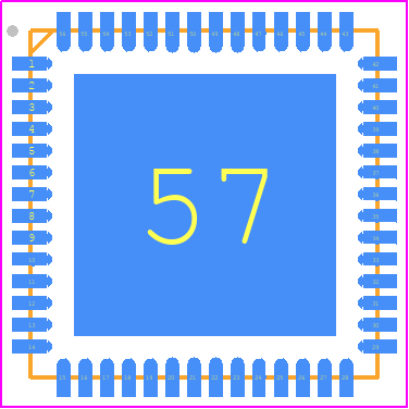 LAN7500-ABZJ - Microchip PCB footprint - Quad Flat No-Lead - Quad Flat No-Lead - 56-QFN_1