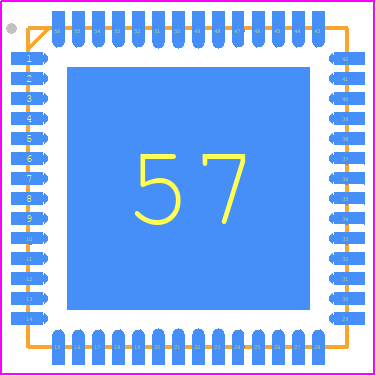 LAN9221I-ABZJ - Microchip PCB footprint - Quad Flat No-Lead - Quad Flat No-Lead - 56-QFN
