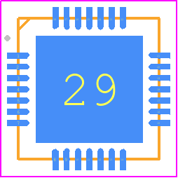 PIC16F1518-I/MV - Microchip PCB footprint - Quad Flat No-Lead - Quad Flat No-Lead - PIC16F1518-I/MV-A