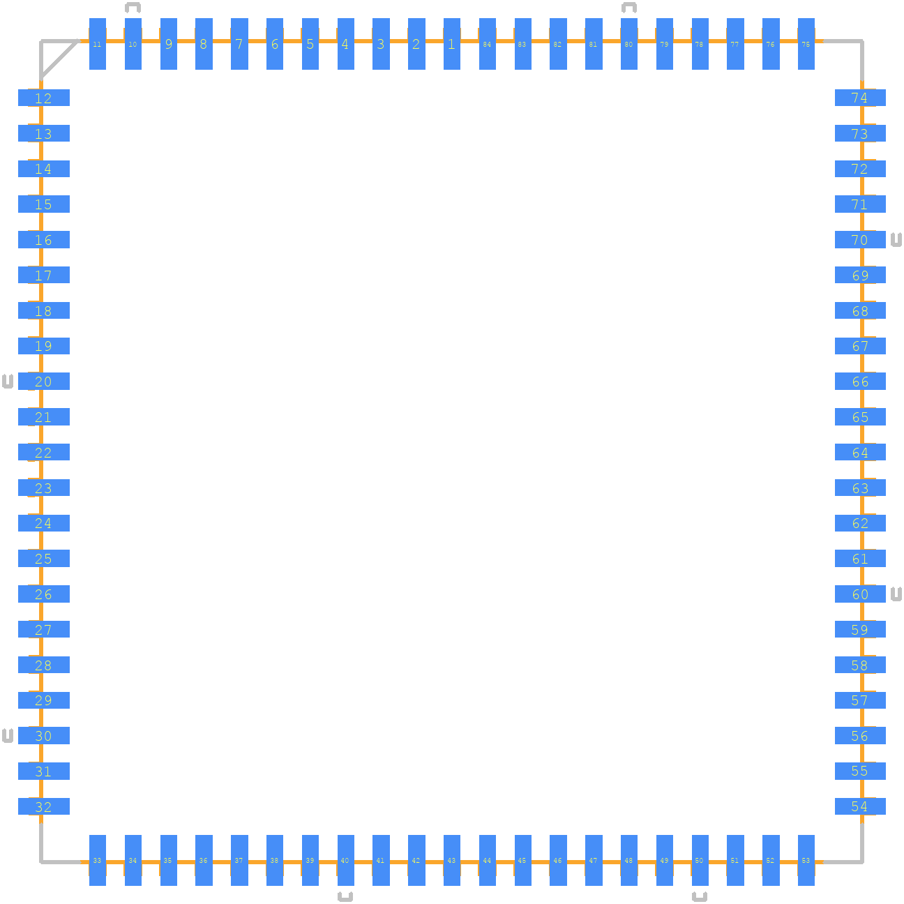 PIC17C766-33/L - Microchip PCB footprint - Other - Other - PLCC127P3022X3022X508-84N