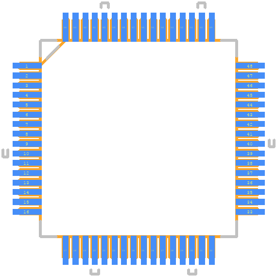 PIC18F6585-I/PT - Microchip PCB footprint - Other - Other - QFP50P1200X1200X120-64N