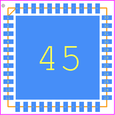 PIC32MX170F256D-I/ML - Microchip PCB footprint - Quad Flat No-Lead - Quad Flat No-Lead - QFN44