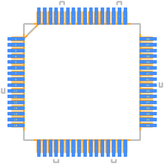 PIC32MX440F128H-80I/PT - Microchip PCB footprint - Other - Other - QFP50P1200X1200X120-64N
