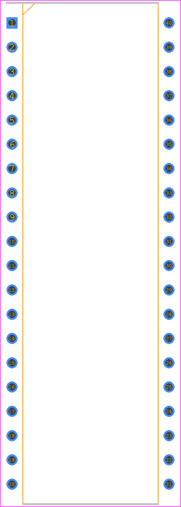 TC7129CPL - Microchip PCB footprint - Dual-In-Line Packages - Dual-In-Line Packages - 40 pdip