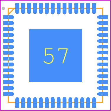 USB3250-ABZJ - Microchip PCB footprint - Quad Flat No-Lead - Quad Flat No-Lead - 56-QFN1