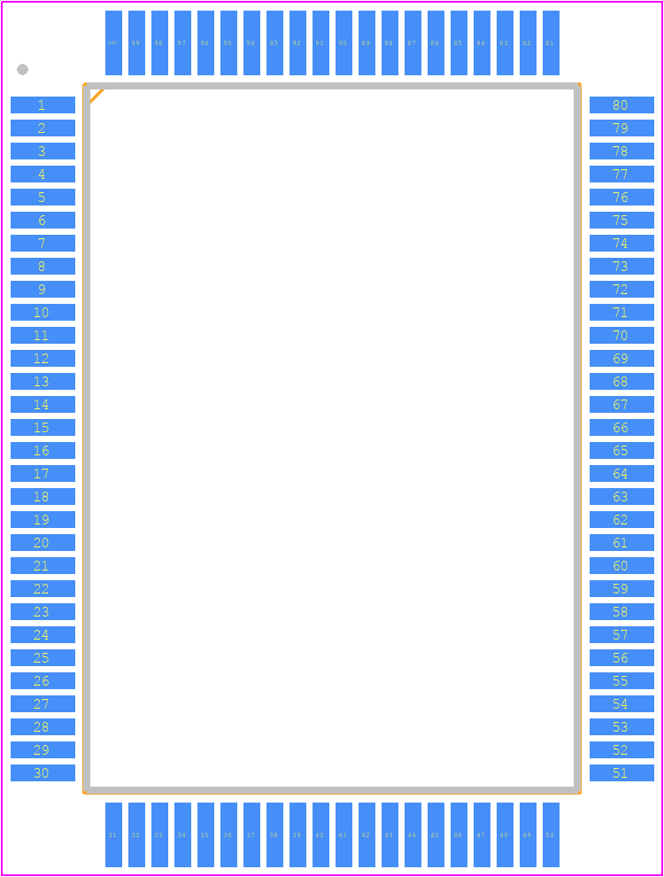 LC79401KNE - onsemi PCB footprint - Quad Flat Packages - Quad Flat Packages - PQFP100 14x20 / QIP100E CASE 122BV ISSUE A