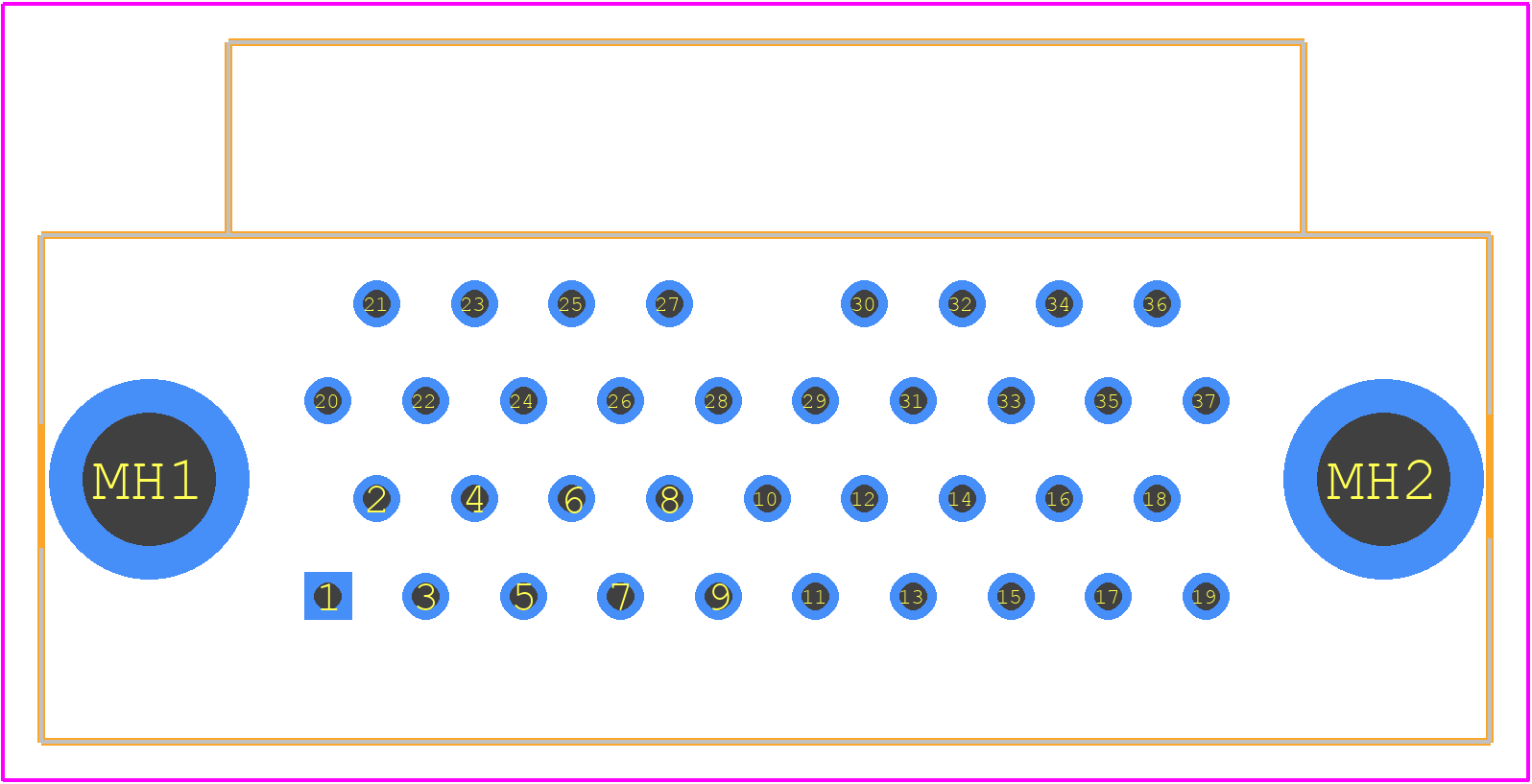 MDM-37SCBR - ITT CANNON PCB footprint - Other - Other - MDM-37SCBR-1