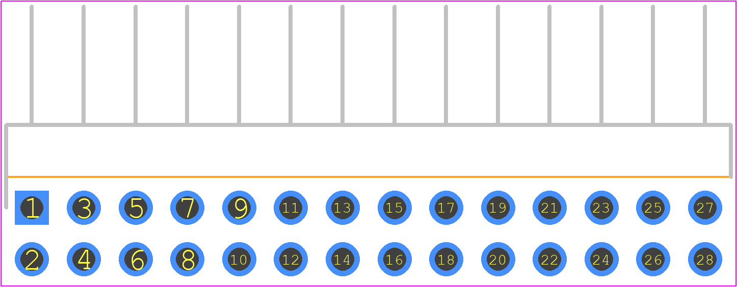 Testing 1234 - Bloggs Bits PCB footprint - Header, Unshrouded - Right Angle PTH Pin - Header, Unshrouded - Right Angle PTH Pin - TEST1234