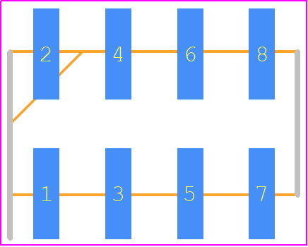 61030821121 - Würth Elektronik PCB footprint - Header, Unshrouded - Straight SMD Pin - Header, Unshrouded - Straight SMD Pin - 61030821121