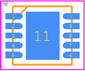 MCRY12-125Q-42DI - MATRIX PCB footprint - Small Outline No-lead - Small Outline No-lead - 8: Package drawing of 10-lead, 3mm × 3mm DF