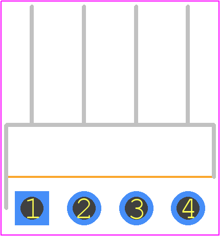 TSW-104-10-G-S-RA - SAMTEC PCB footprint - Header, Unshrouded - Right Angle PTH Pin - Header, Unshrouded - Right Angle PTH Pin - TSW-104-10-G-S-RA
