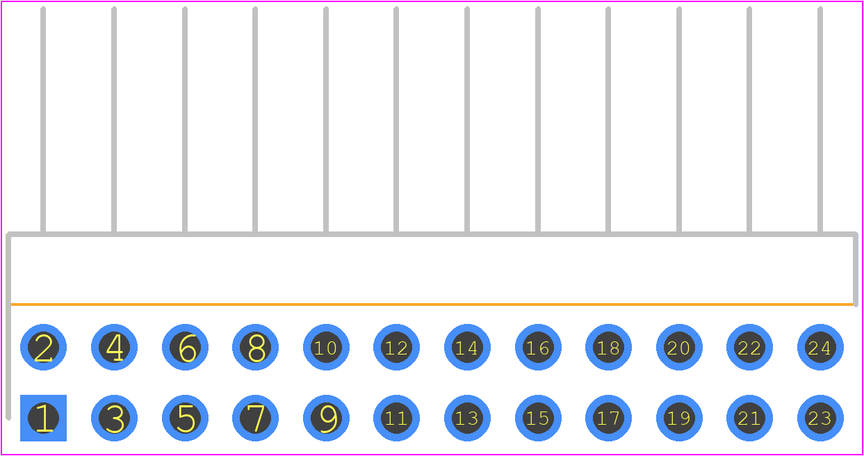 TSW-112-16-T-D-RA - SAMTEC PCB footprint - Header, Unshrouded - Right Angle PTH Pin - Header, Unshrouded - Right Angle PTH Pin - TSW-112-16-T-D-RA