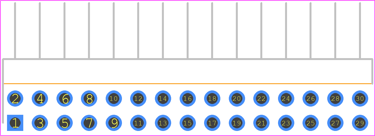 TSW-115-10-T-D-RA - SAMTEC PCB footprint - Header, Unshrouded - Right Angle PTH Pin - Header, Unshrouded - Right Angle PTH Pin - TSW-115-10-T-D-RA