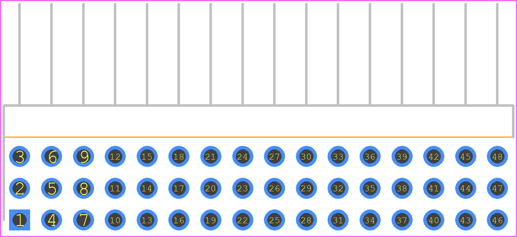 TSW-116-16-G-T-RA - SAMTEC PCB footprint - Header, Unshrouded - Right Angle PTH Pin - Header, Unshrouded - Right Angle PTH Pin - TSW-116-16-G-T-RA