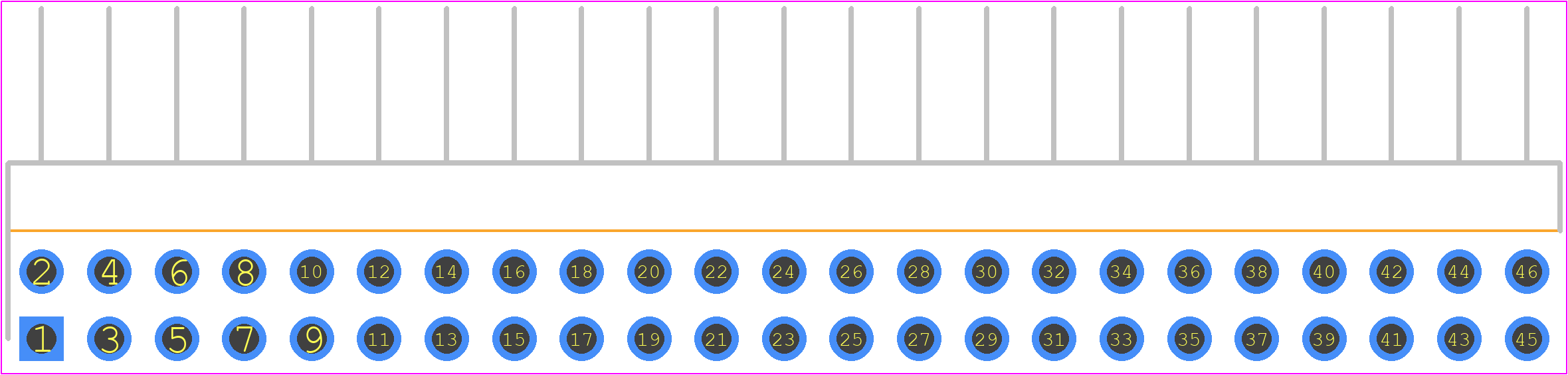 TSW-123-08-T-D-RA - SAMTEC PCB footprint - Header, Unshrouded - Right Angle PTH Pin - Header, Unshrouded - Right Angle PTH Pin - TSW-123-08-T-D-RA