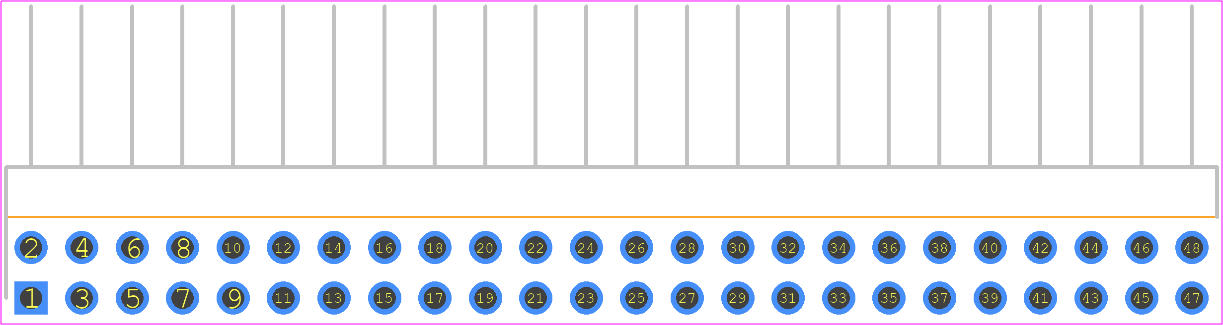 TSW-124-25-T-D-RA - SAMTEC PCB footprint - Header, Unshrouded - Right Angle PTH Pin - Header, Unshrouded - Right Angle PTH Pin - TSW-124-25-T-D-RA