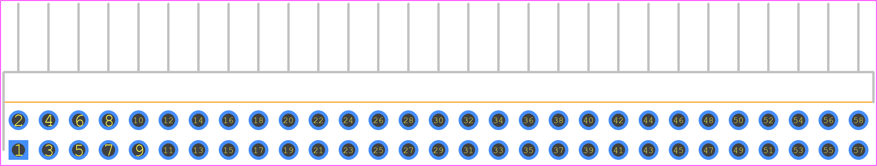 TSW-129-08-F-D-RA - SAMTEC PCB footprint - Header, Unshrouded - Right Angle PTH Pin - Header, Unshrouded - Right Angle PTH Pin - TSW-129-08-F-D-RA