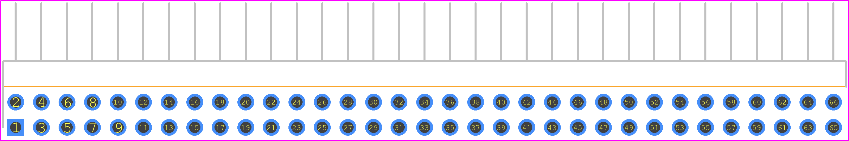 TSW-133-08-T-D-RA - SAMTEC PCB footprint - Header, Unshrouded - Right Angle PTH Pin - Header, Unshrouded - Right Angle PTH Pin - TSW-133-08-T-D-RA