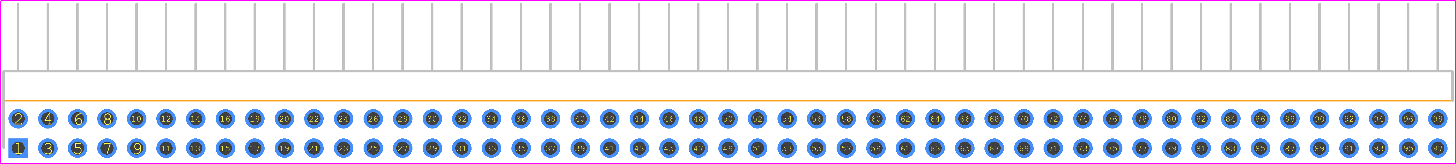TSW-149-08-T-D-RA - SAMTEC PCB footprint - Header, Unshrouded - Right Angle PTH Pin - Header, Unshrouded - Right Angle PTH Pin - TSW-149-08-T-D-RA