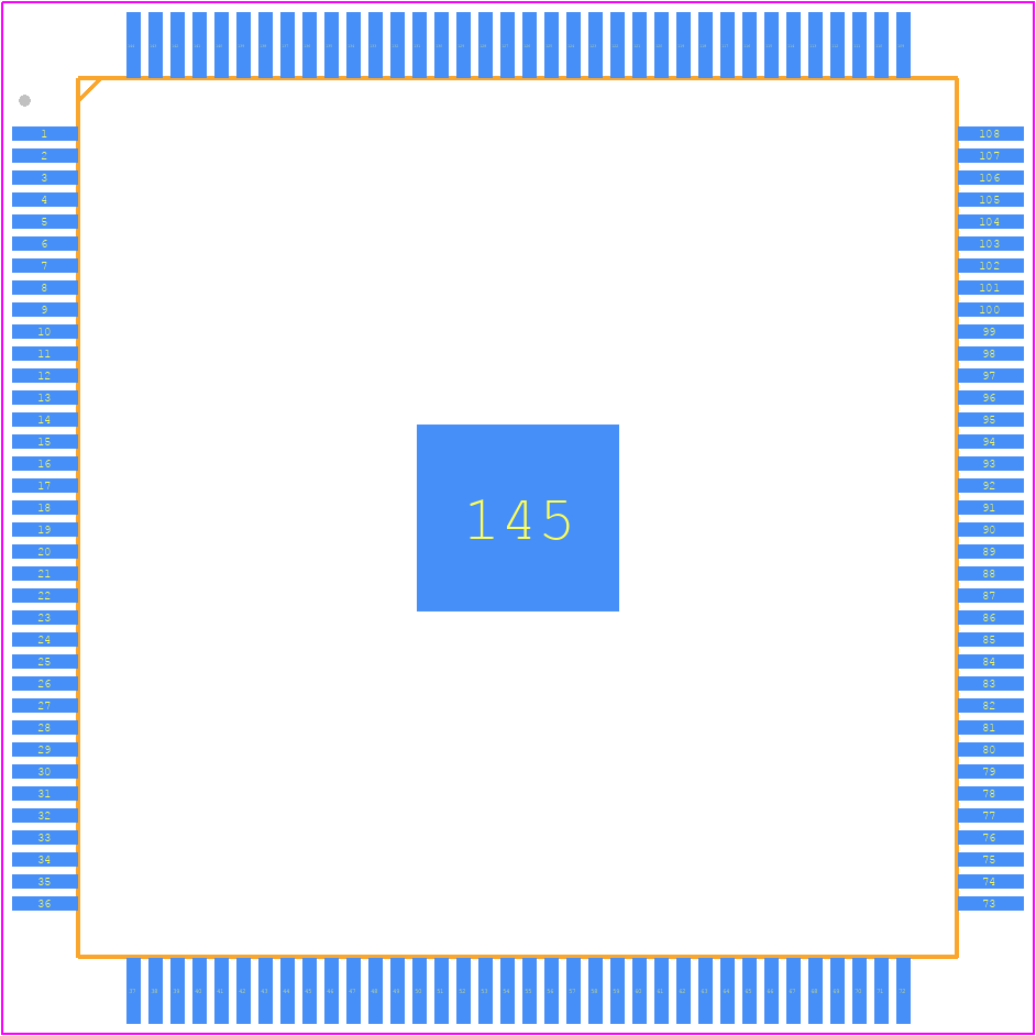 SII9233ACTU-C - Lattice Semiconductor PCB footprint - Quad Flat Packages - Quad Flat Packages - 144-Pin TQFP