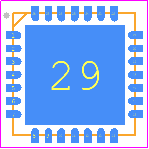 8P34S2104NBGI - Renesas Electronics PCB footprint - Quad Flat No-Lead - Quad Flat No-Lead - NbG28-ren1