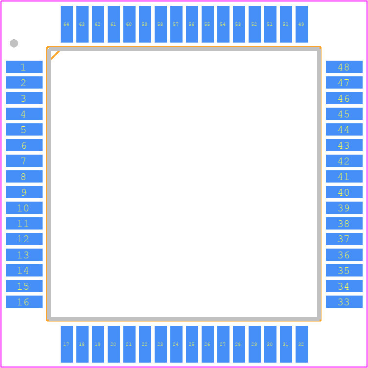 MC9S08AW60CFUE - NXP PCB footprint - Quad Flat Packages - Quad Flat Packages - qfp64