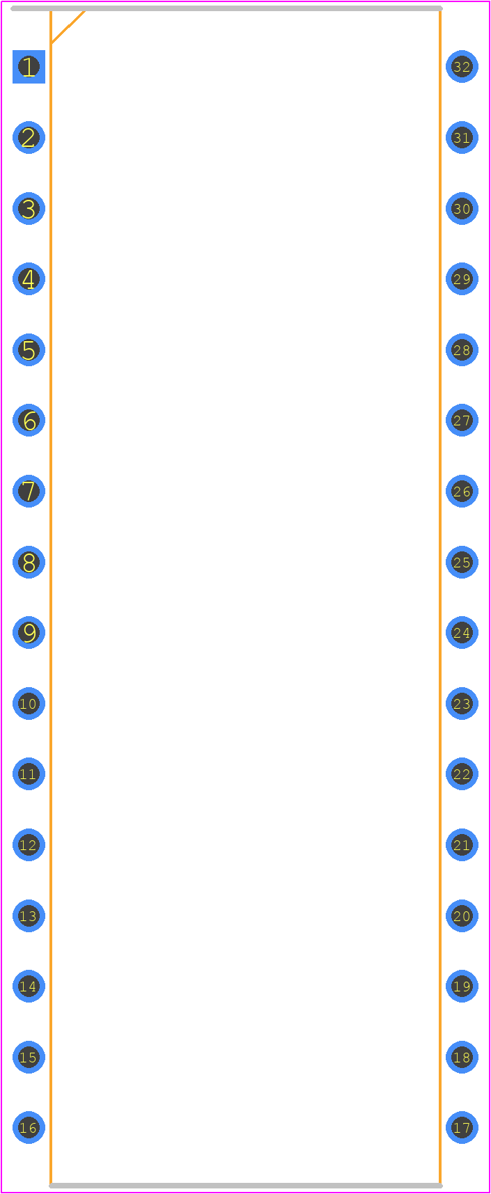AT27C080-90PU - Microchip PCB footprint - Dual-In-Line Packages - Dual-In-Line Packages - PDIP-32P6