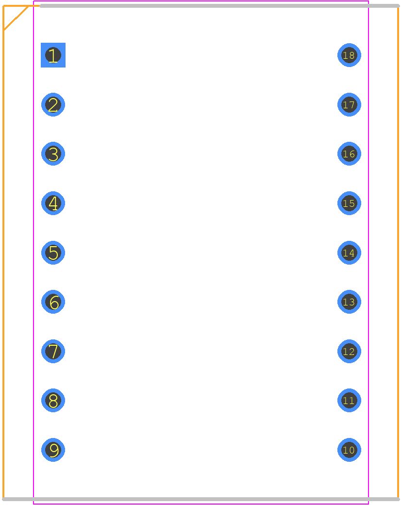 HDLG-2416 - Avago Technologies PCB footprint - Dual-In-Line Packages - Dual-In-Line Packages - DIP18