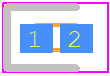 SML-P11DTT86 - ROHM Semiconductor PCB footprint - LEDs Chip - LEDs Chip - 1006 (0402) 1*0.6