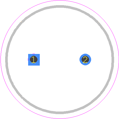 UVZ2E4R7MPD - Nichicon PCB footprint - Capacitor, Polarized Radial Diameter - Capacitor, Polarized Radial Diameter - UVZ (10x16)
