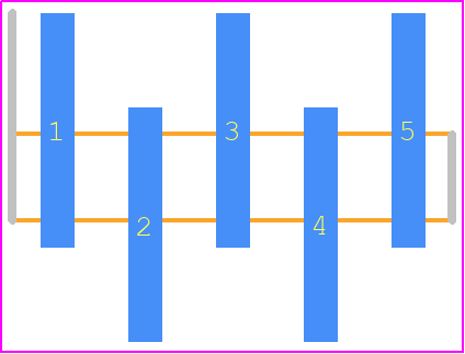TMM-105-01-G-S-SM - SAMTEC PCB footprint - Header, Unshrouded - Single Row Staggered SMD Pin - Header, Unshrouded - Single Row Staggered SMD Pin - TMM-105-01-G-S-SM