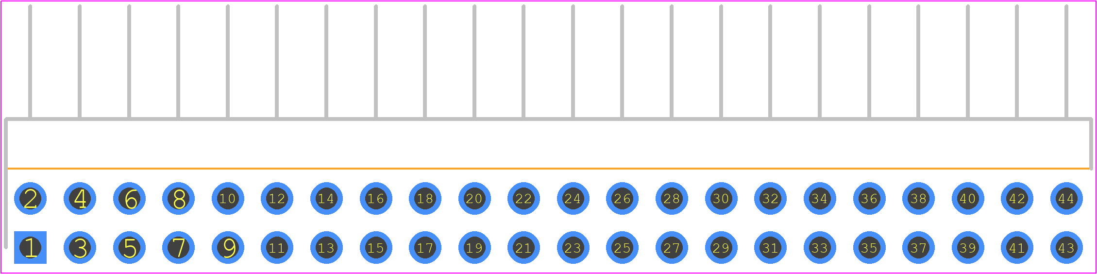 TSW-122-08-L-D-RA - SAMTEC PCB footprint - Header, Unshrouded - Right Angle PTH Pin - Header, Unshrouded - Right Angle PTH Pin - TSW-122-08-L-D-RA
