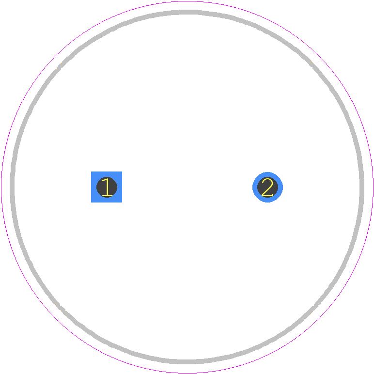 NRB-XS330M500V18X25F - NIC Components PCB footprint - Capacitor, Polarized Radial Diameter - Capacitor, Polarized Radial Diameter - NRB-XS Series, Radial Leads, Polarized