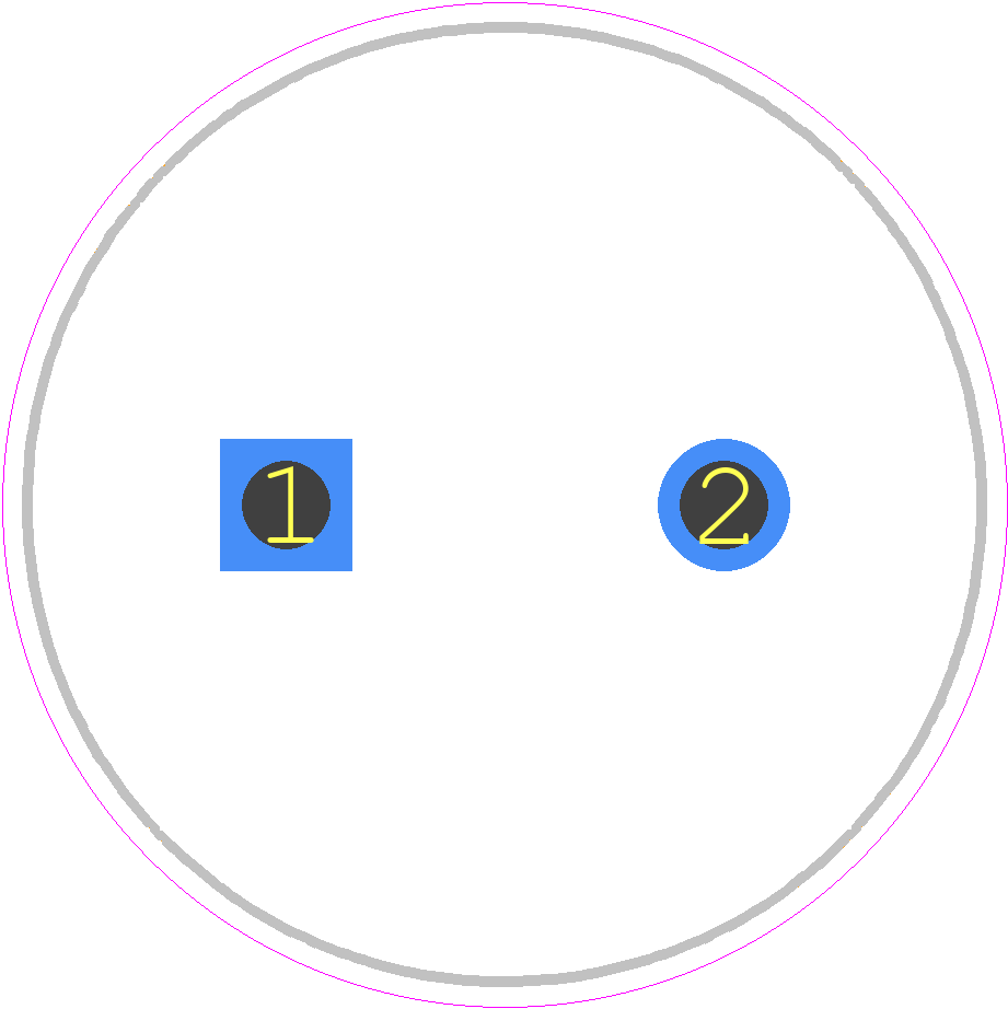 450VXH100MEFCSN22X25 - Rubycon PCB footprint - Capacitor, Polarized Radial Diameter - Capacitor, Polarized Radial Diameter - 21mmX27mm