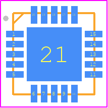 Si4432-B1-FM - Silicon Labs PCB footprint - Quad Flat No-Lead - Quad Flat No-Lead - 20-Pin Quad Flat No-Lead (QFN)