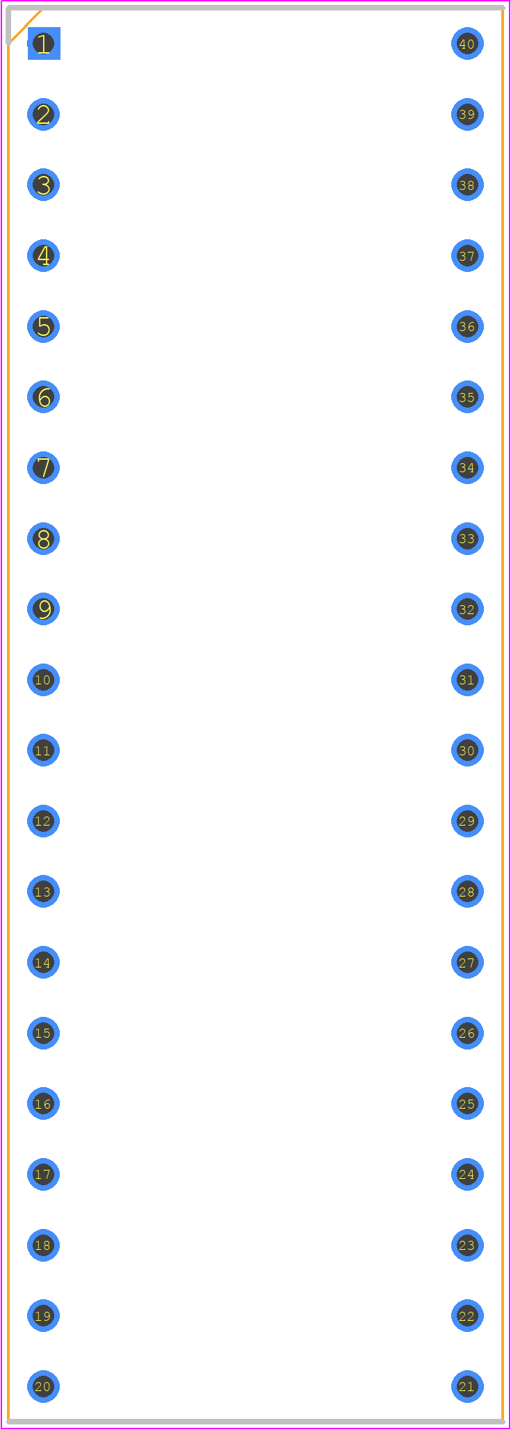D2840-42 - Harwin PCB footprint - Dual-In-Line Sockets - Dual-In-Line Sockets - D2840-42