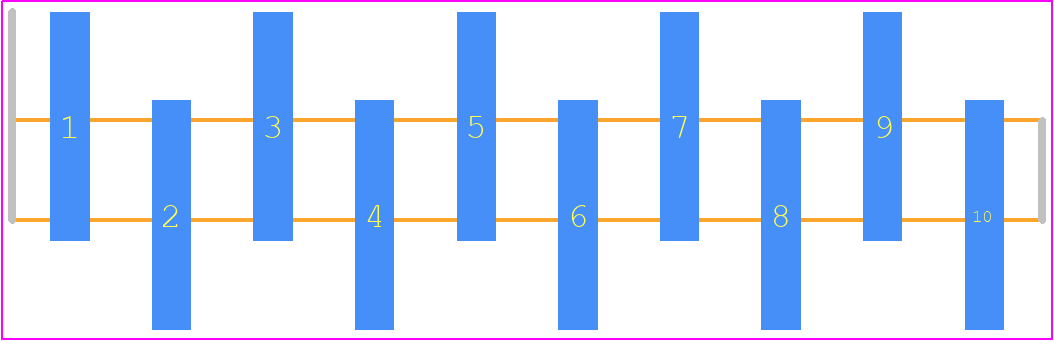 M20-8771042 - Harwin PCB footprint - Header, Unshrouded - Single Row Staggered SMD Pin - Header, Unshrouded - Single Row Staggered SMD Pin - M20-8771042