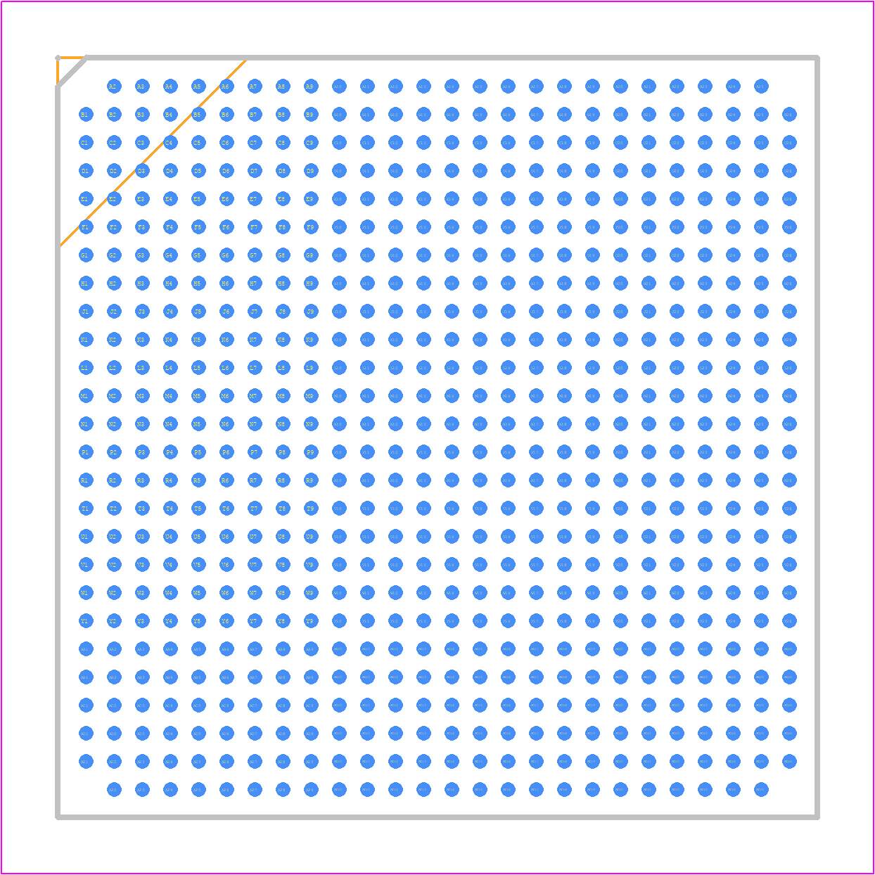 EP2S30F672C3N - Intel PCB footprint - BGA - BGA - 672-Pin FineLine Ball-Grid Array (FBGA) - Flip Chip - Flat Top Single-Piece Lid - A:3.35