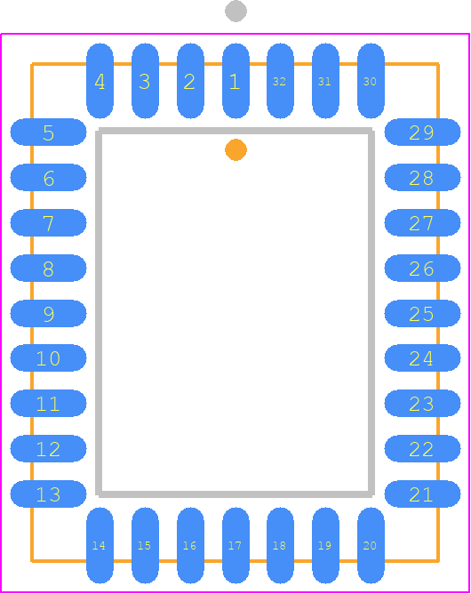 W29C020CP90B - Winbond PCB footprint - Plastic Leaded Chip Carrier - Plastic Leaded Chip Carrier - 32-PIN PLC
