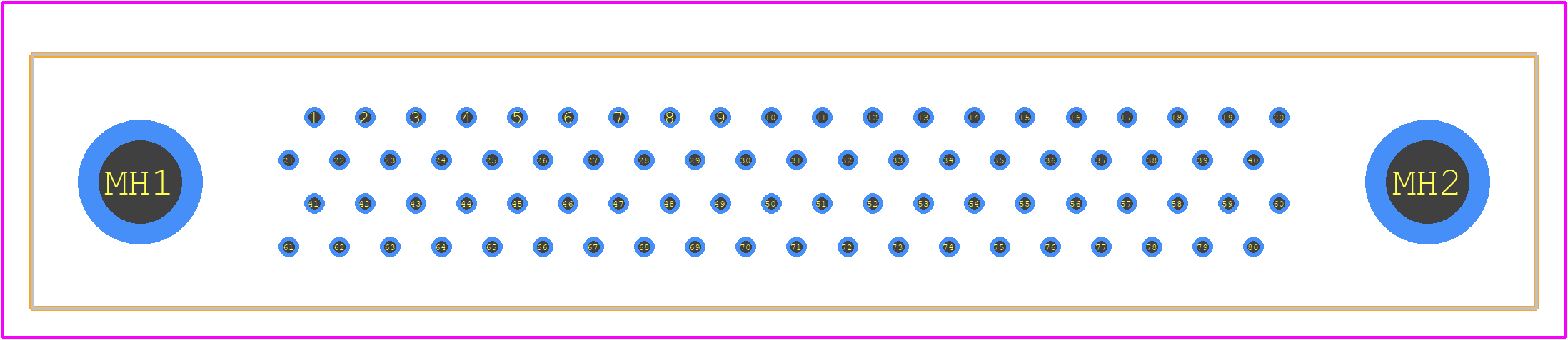 HDB-M4-080M222X - Amphenol PCB footprint - Other - Other - HDB-M4-080M222X-1