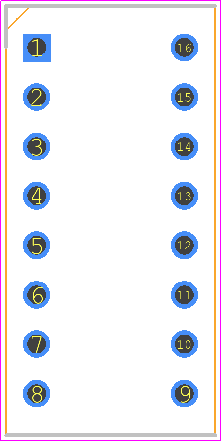 DPL08V - Apem PCB footprint - Dual-In-Line Sockets - Dual-In-Line Sockets - DPL08V