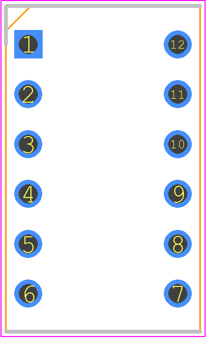 NDS-12-V - Apem PCB footprint - Dual-In-Line Sockets - Dual-In-Line Sockets - NDS-12-V