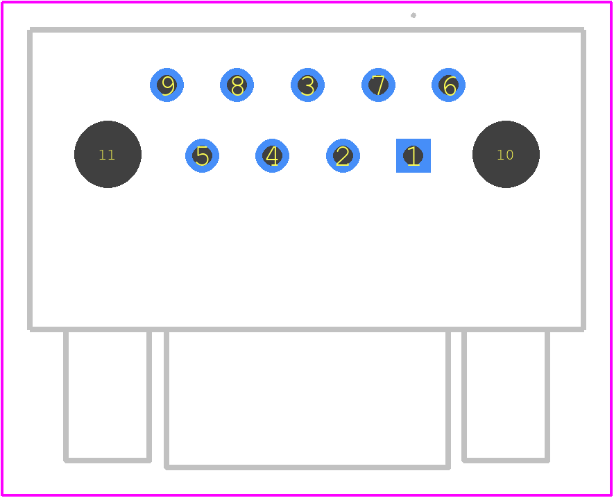 MWDM2L-9SCBRP-.110 - Glenair PCB footprint - Other - Other - MWDM2L-9SCBRP-.110-3