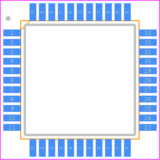 STC15W4K56S4 - STC Micro PCB footprint - Quad Flat Packages - Quad Flat Packages - lqfp-44