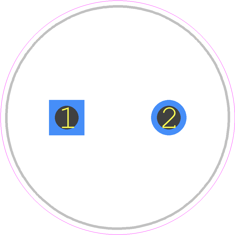 DGH107Q2R7 - Cornell Dubilier PCB footprint - Capacitor, Polarized Radial Diameter - Capacitor, Polarized Radial Diameter - Radial, Can - Snap-In