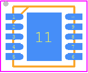 TS3004ITD1033T - Touchstone Semiconductor PCB footprint - Small Outline No-lead - Small Outline No-lead - 10-Pin TDFN33